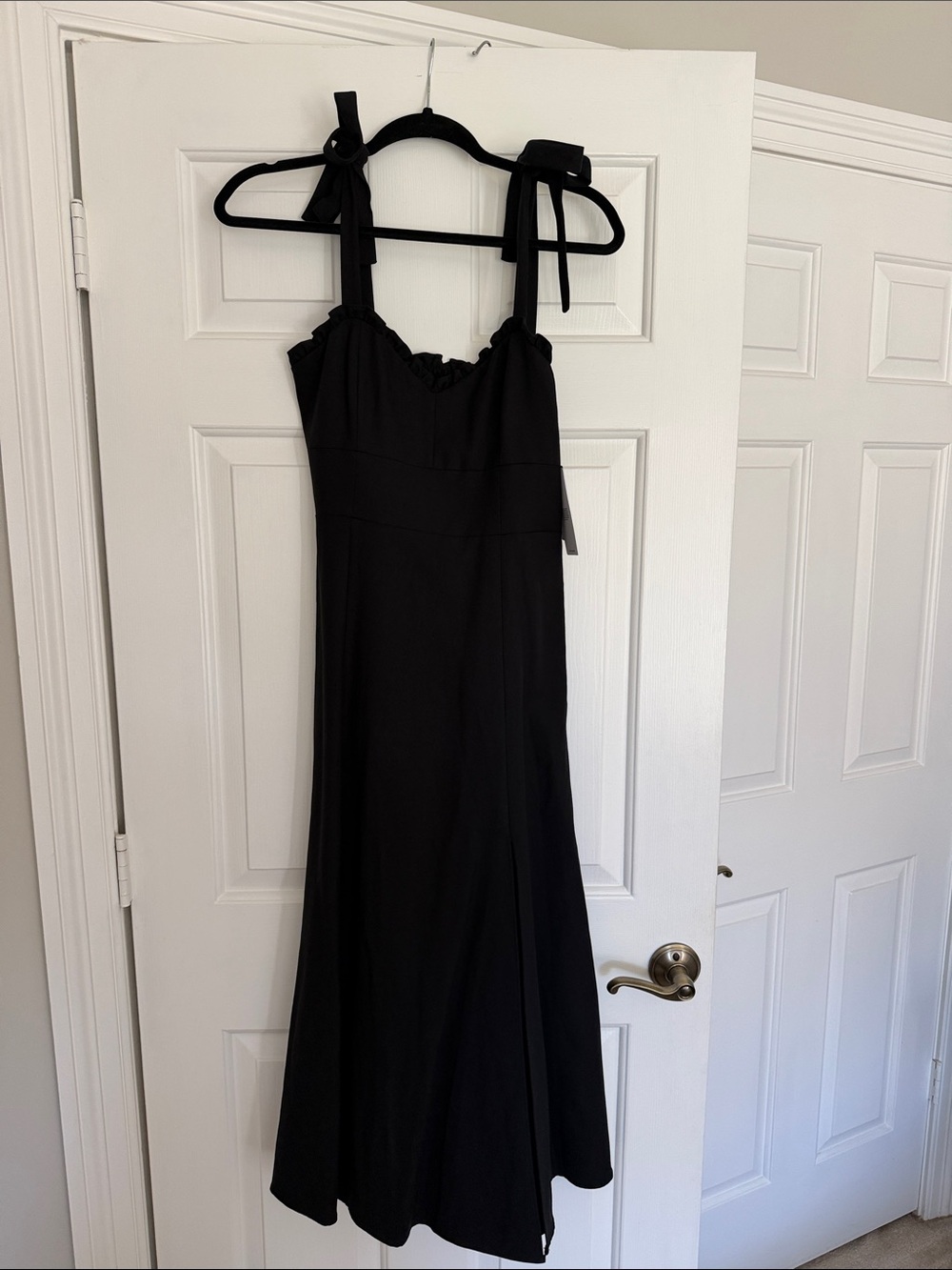 Reiss Black Tie-Shoulder Midi Dress - Picture 10 of 16